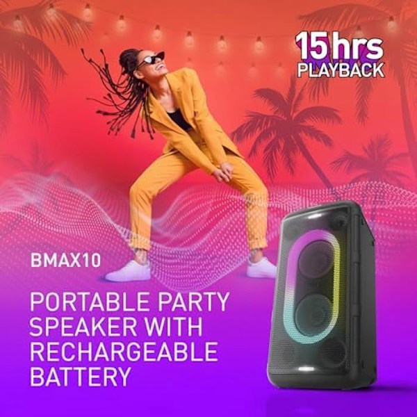 Bærbar Højttaler - PANASONIC - SC-BMAX10E-K - 150W - Bluetooth - Synkroniserede Lygter sort