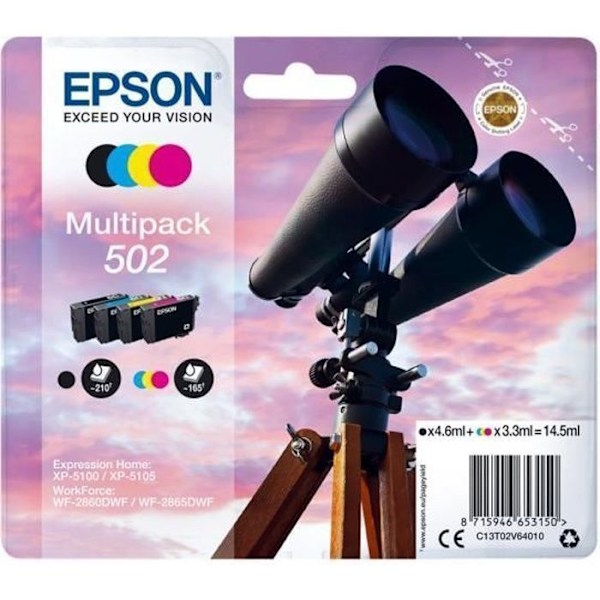 EPSON 502 Multipack mustekasetti - musta, keltainen, syaani, magenta