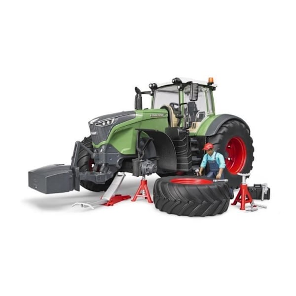 FENDT 1050 Variotraktor med mekaniker och reparationstillbehör - BRUDER Flerfärgad