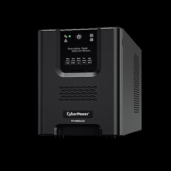 Ondulator - CyberPower - PR1000ELCD - CA 230 V - 900 Watt - 1000 VA - 8 udgangsconnectorer Sort