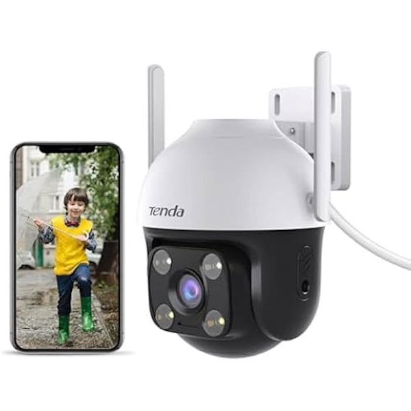 Overvågningskamera - TENDA - CH7 - 2.5K - Farve natvision - To-vejs lyd - Vandafvisende 360° Hvid