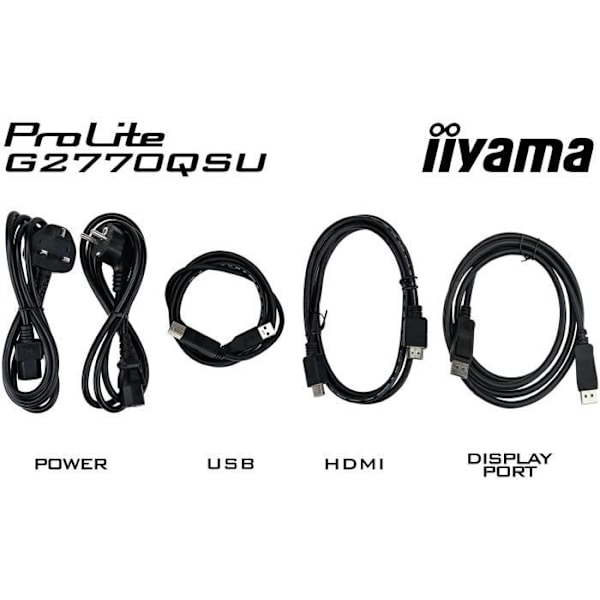 PC-skærm - IIYAMA - G2770QSU-B6 - 27" QHD - Hurtig IPS - 180Hz - 0.2ms - HDMI/DP/USB HUB - Højttalere - Sort