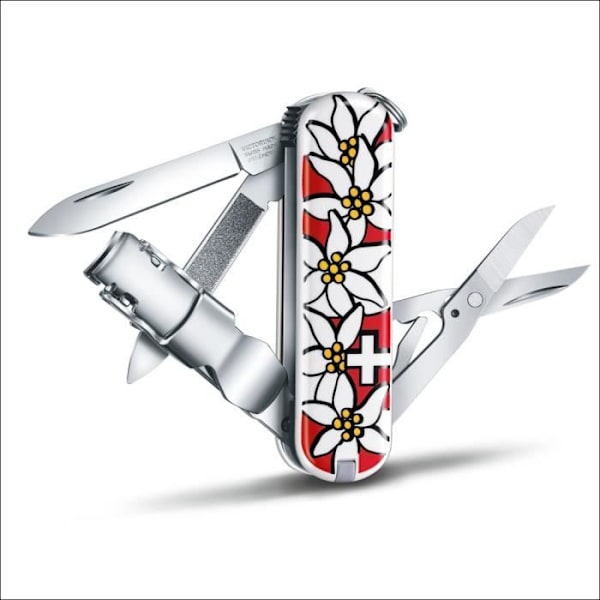 Couteau Schweiz - VICTORINOX - Negleklipper 580 - 8 Funktioner - Farve Edelweiss - 65 mm Edelweiss