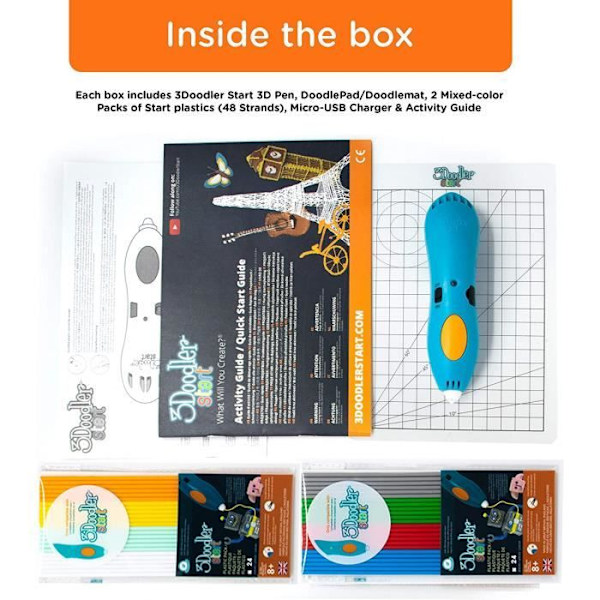 Stylo 3D - 3Doodler - Start Essential - Blå - Trådløs - Plastikker Start