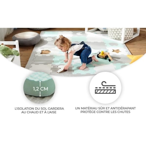 KINDERKRAFT - Dalles Puzzles Luno Shapes Mint Blå