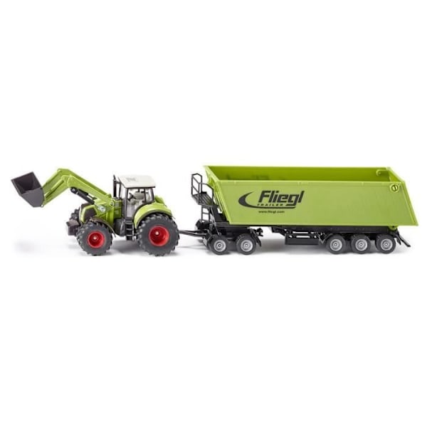 Traktor med frontlæsser, dolly og tipvogn - SIKU - Skala 1/50 Flerfarvet