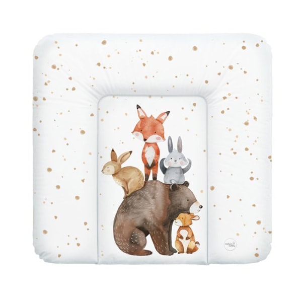 Ceba Baby Paksun paksu vaihtoalusta - Metsäystävät, 75x72 cm - Öko-Tex -sertifioitu, vedenpitävä Skogsvänner