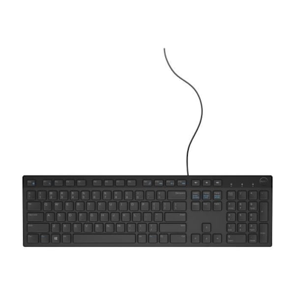 Dell KB216 russisk QWERTY USB-tastatur sort til detailhandel til Inspiron 3459; Breddegrad 3480, 3580; Vostro 3905