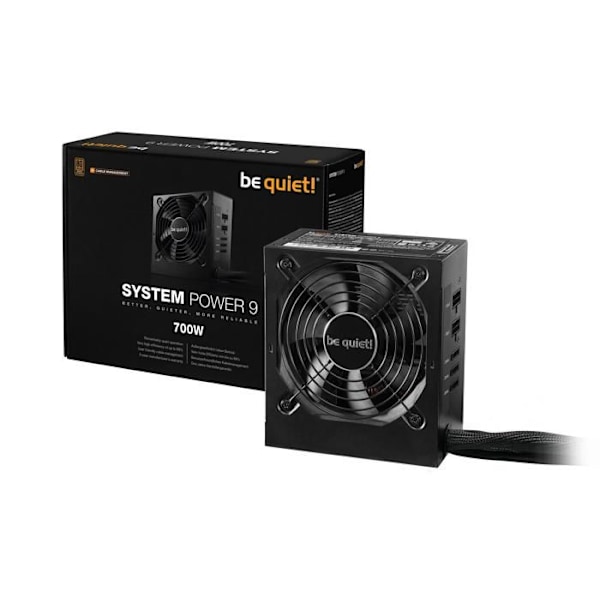 Strømforsyning - vær stille! - SYSTEM POWER 9 - 700W - 4 PCIe forbindelser - 120 mm blæser Sort