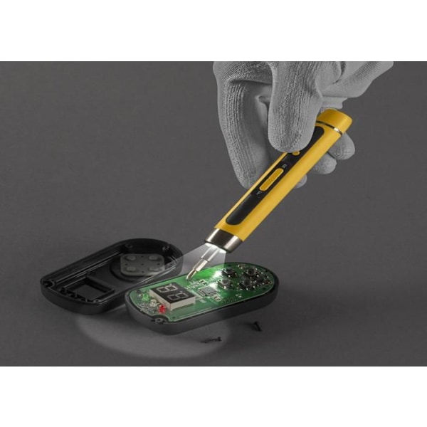 Powerplus Batteriskruetrækker POWX00416 - Trådløs Præcisionsskruetrækker, Let og Kompakt med 4 V, LED-belysning, USB-opladning Gul