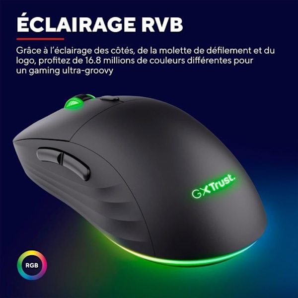 Pelihiiri - Trust Gaming - GXT 927 Redex+ - 25K DPI - Langaton - RGB-valaistus