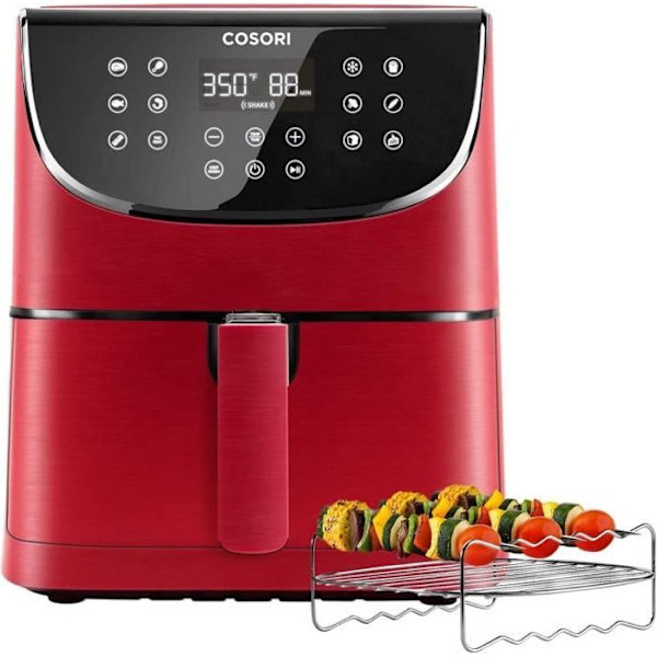 Airfryer uden olie - Cosori - 5,5L - 11 programmer - 1700W - Rød Rød