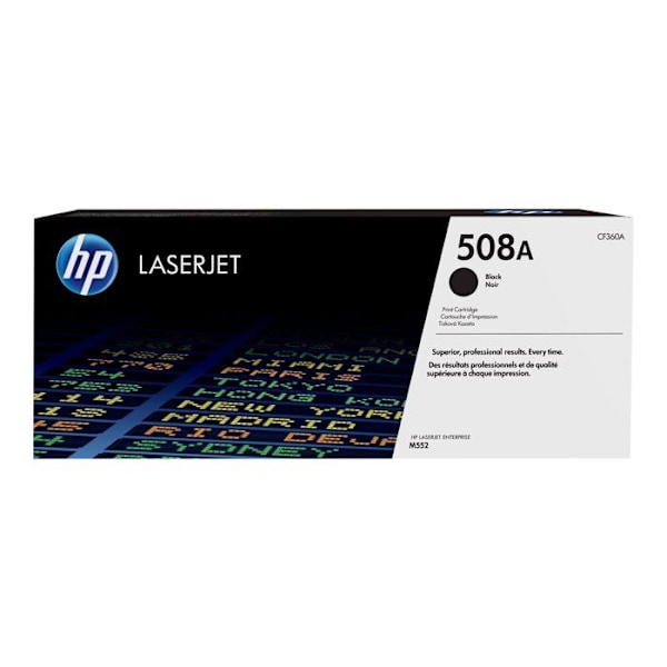 HP 508A sort ægte LaserJet-toner (CF360A) til HP Color LaserJet Enterprise M552/M553/M577