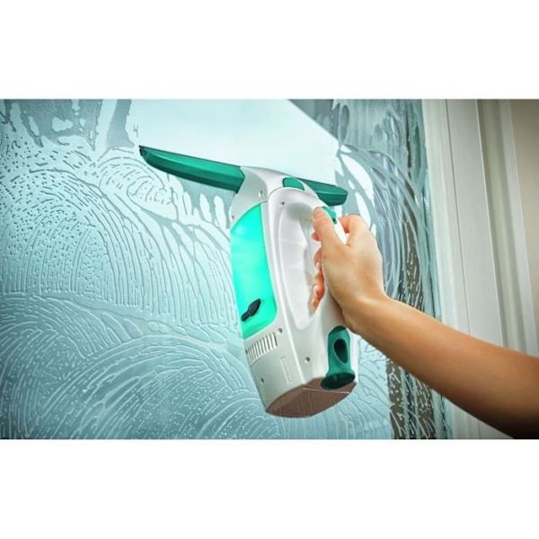 Leifheit Dry & Clean 51003 ikkunapölynimuri varrella ja kostuttimella, setti jäljettömään puhdistukseen, käyttöaika 38 min. Vit/turkos
