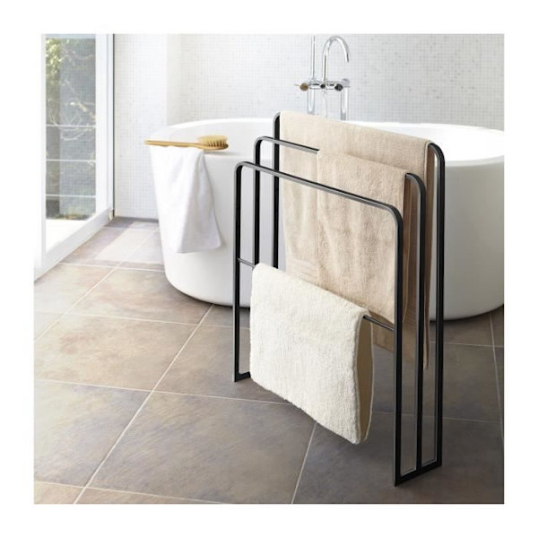 4-stangs håndklædeholder - L70 cm - 70 cm X 14 cm X 81 cm - CaliCosy Black