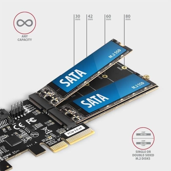 AXAGON PCES-SA4M2 PCIe Controller 2X Intern SATA 6G Port + 2X Intern M.2 B-Key SATA Port + LP - 8595247906984