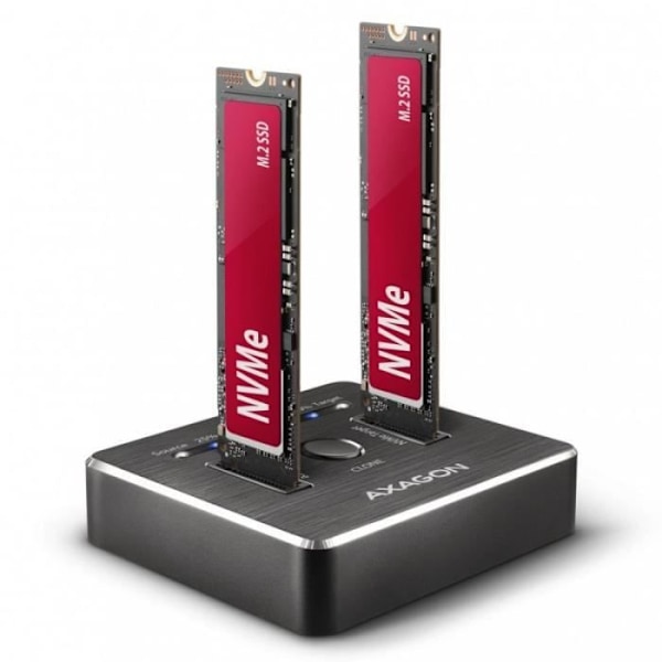 AXAGON-yhteensopiva ADSA-M2C NVMe Clone Dual SSD Dock Station - 8595247906496