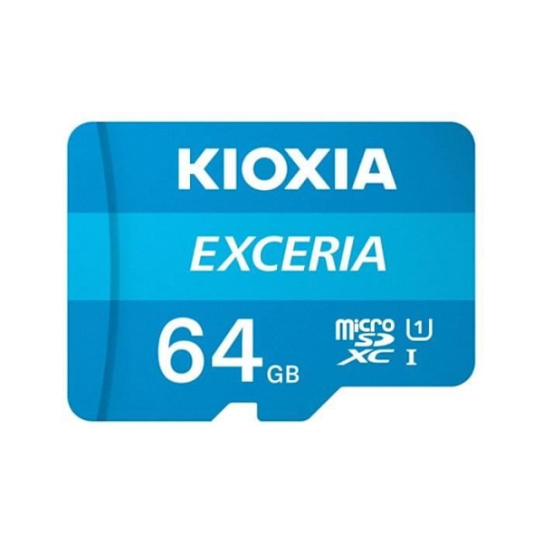 KIOXIA 64GB EXCERIA UHS-I C10 R100 MICRO SD hukommelseskort med adapter