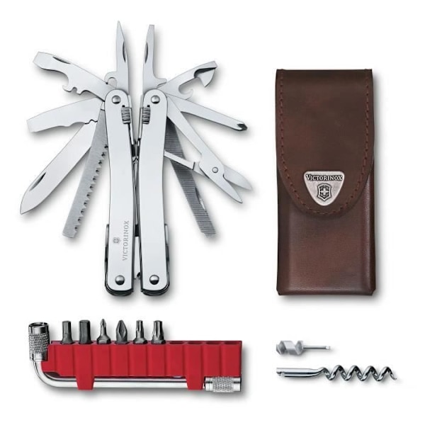 VICTORINOX SWISSTOOL SPIRIT X PLUS + LÆDERETASK - 35 FUNKTIONER