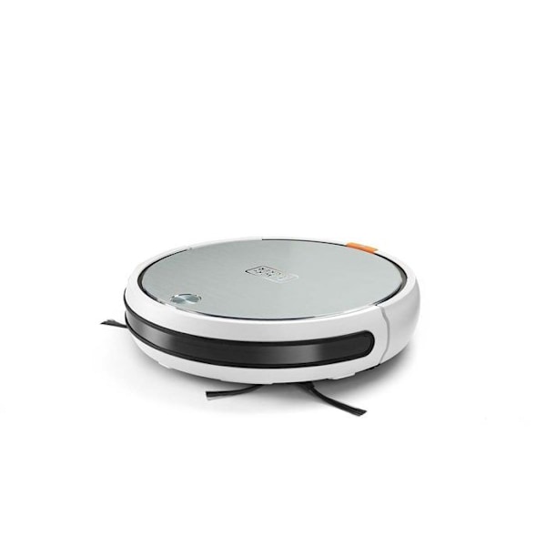 BLACK+DECKER BXRV500E 4-in-1 robottipölynimuri, 4 puhdistusmodea, 150 m autonomiaa, ohjelmoitava, älykäs navigointi musta, Ruostumaton teräs, Valkoinen