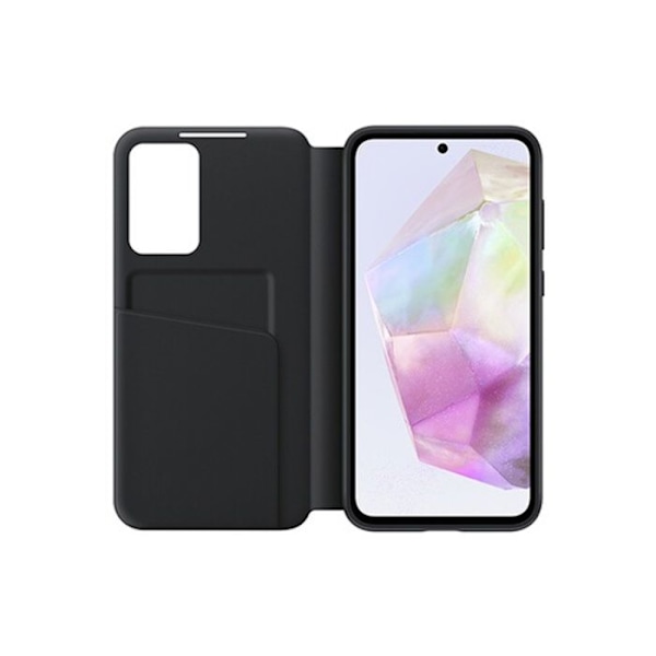 Flip Cover - Samsung - A35 - Sort - Hård Skal - Klap sort