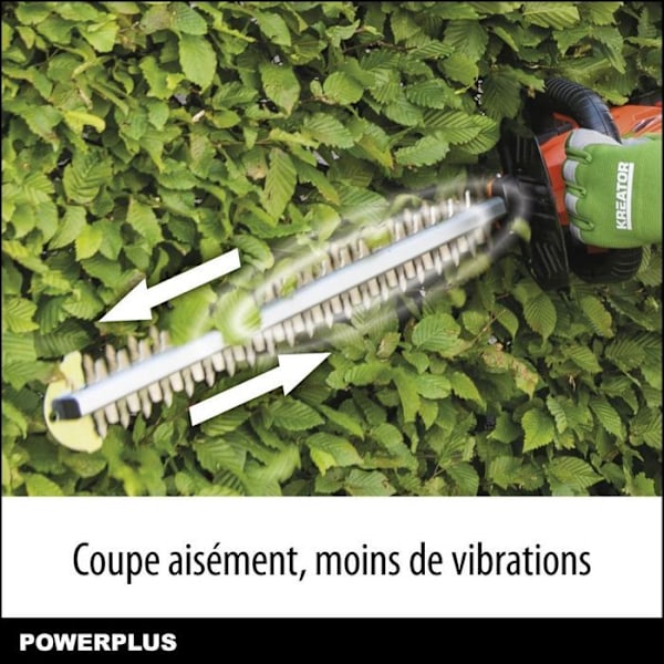 Dual Power batteri hækkeklipper - DUAL POWER - POWDPG75320 - 580 mm klinge - 18 mm afstand Orange - Sort