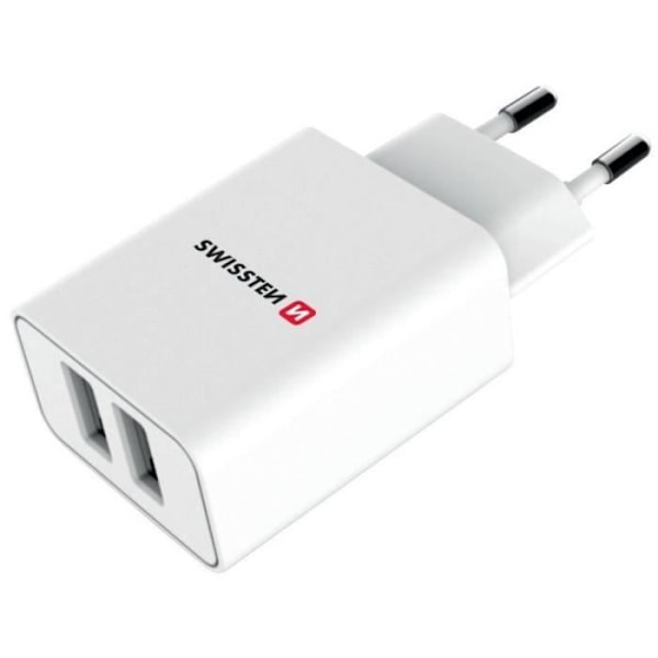 SWISSTEN smart strømforsyning ic 2x usb 2.1a strøm + usb kabel - 22057000