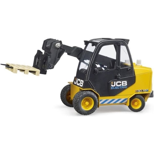 JCB Teletruk teleskoptruck - Bruder leksak - Pall ingår Gult, svart och vitt