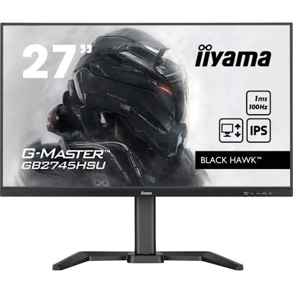 PC-näyttö - IIYAMA G-MASTER GB2745HSU-B1 - 27" 1920x1080 - IPS-paneeli - 1ms - 100Hz - HDMI / DisplayPort musta