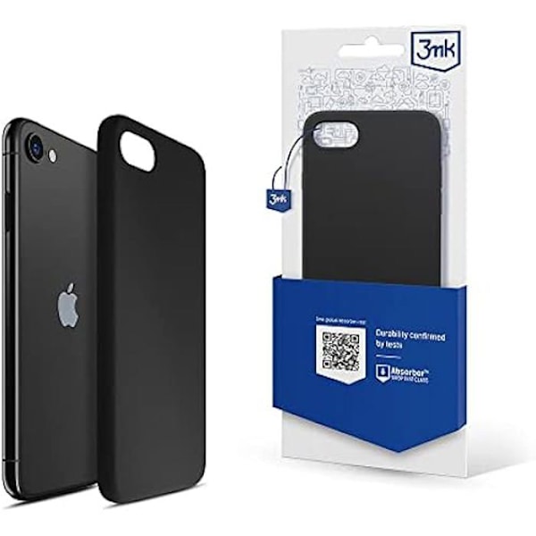 Beskyttelseshylster - 3MK - iPhone 7/8 / SE 2020/2022 - Kvalitetssilikone - Testet ved fald fra 200 cm - Sort Svart
