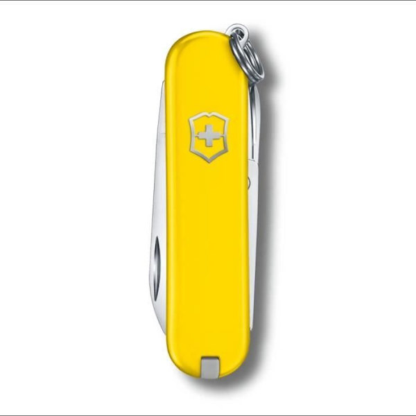 Schweizerkniv - VICTORINOX - Classic SD Sunny Side - 58 mm - 7 funktioner - Rustfrit stål faldende sne