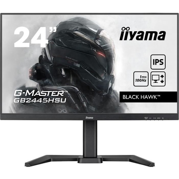 Näyttö PC Iiyama GB2445HSU-B1 24'' Gaming G-Master Black Hawk, IPS, FreeSync, 1920x1080 a100Hz, 1ms, HDMI, DisplayPort, USB HUB, Musta musta