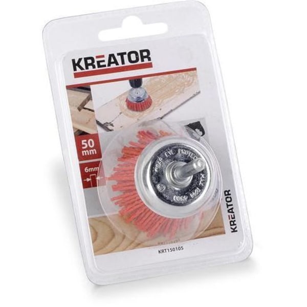 Universel nylonbørste - KREATOR - KRT150105 - Orange - Til fin slibning og fjernelse af maling orange
