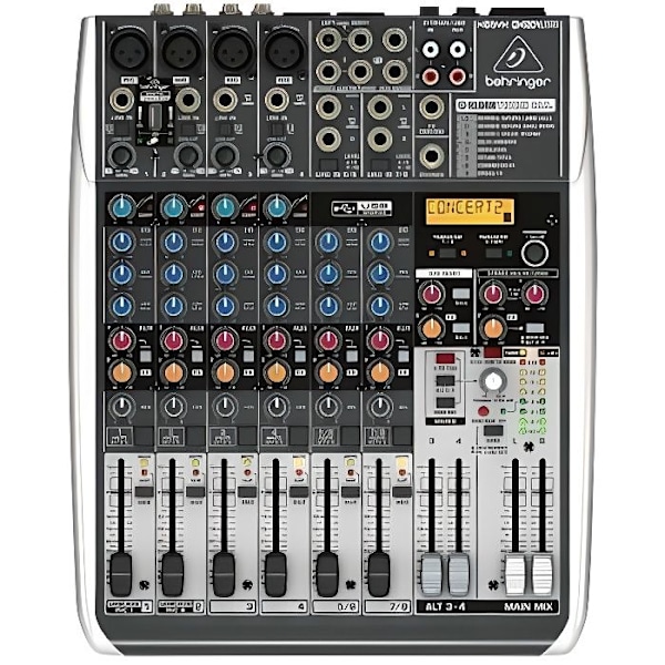 Behringer QX1204USB Premium 12-tuloinen 2/2-väyläsekoitin Xenyx-mikrofonin esivahvistinkompressoreilla