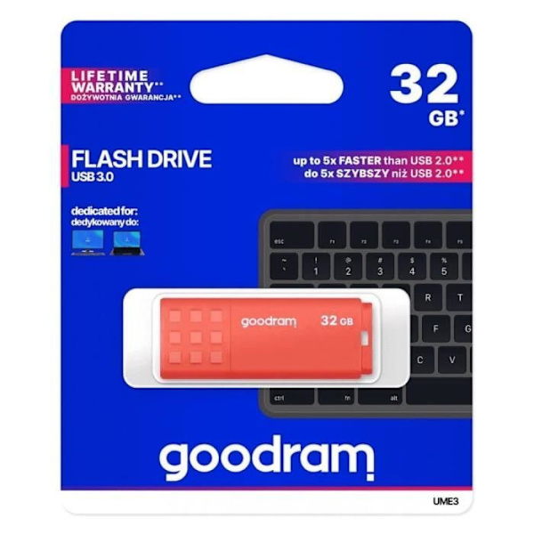 USB-avain - HYVÄ RAM-muisti - UME3-0320O0R11 - 32 Gt - USB 3.0 - Oranssi Oranssi