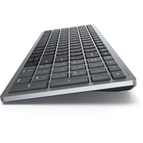 DELL KB740 trådlöst tangentbord - tyskt QWERTZ - grått, svart - RF + Bluetooth - 36 månaders batteritid