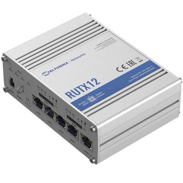 Router - Teltonika - RUTX12 - Dual LTE Cat6 - 5x GbE portar - Bluetooth LE