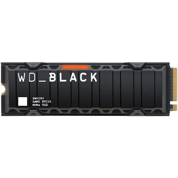 WESTERN DIGITAL SN850X harddisk - NVME SSD - 1TB intern - M2 format med radiator - Sort