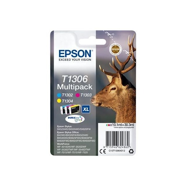 EPSON Multipack T1306 - Hjorte - Cyan, Magenta, Gul (C13T13064012)