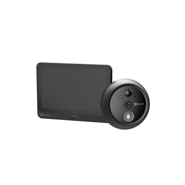Tilsluttet kighul - EZVIZ - HP4 - Wi-Fi 4,3" skærm - 2MP - Integreret dørklokke - To-vejs lyd sort