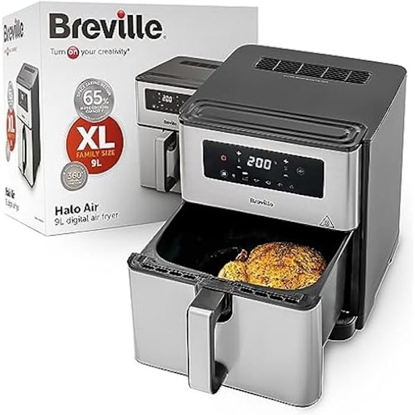 Öljytön rasvakeitin - BREVILLE - Halo - 9 L - 1 700 W - Energiansäästö 50 % Sort