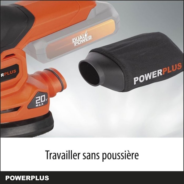 Trådløs multifunktionsslibemaskine 20V - DUAL POWER POWDP50200 - Orange