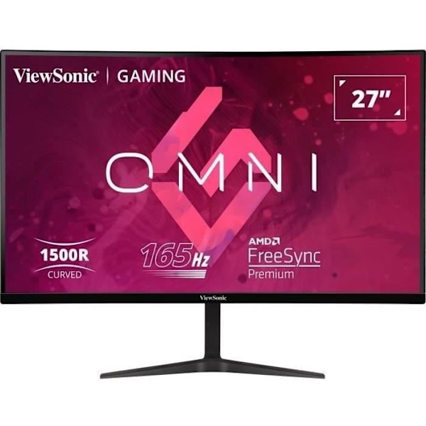 Kaareva PC-pelinäyttö - VIEWSONIC - 27" - VX2718-2KPC-MHD - QHD - VA-paneeli - 1 ms - 165 Hz - 2 x HDMI / DisplayPort -