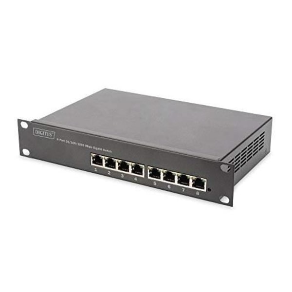 10 tuuman 8-porttinen Gigabit Ethernet PoE+ -kytkin - DIGITUS - L2+ Hallittu