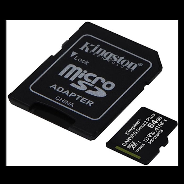 Kingston Canvas Select Plus microSD-muistikortti – 64 Gt – SD-sovittimella