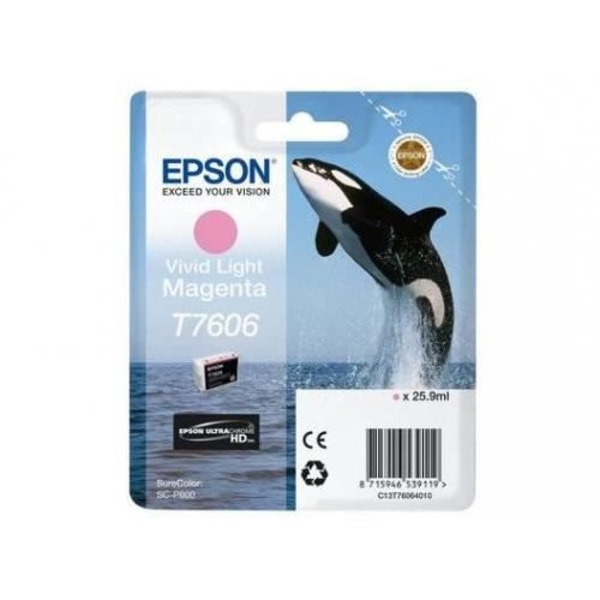 Mustepatruuna - EPSON - T7606 Viv Light MG - Musta - Yhteensopiva yleistuote - Pakkaus 1 kpl