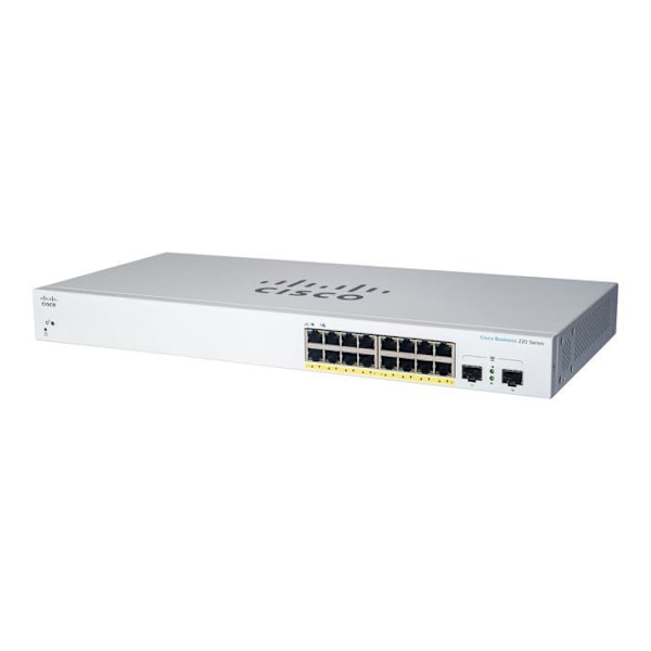 Switch - Cisco - CBS220-16T-2G-EU - 16 porte GE - 2x1G SFP - Smart Hvid