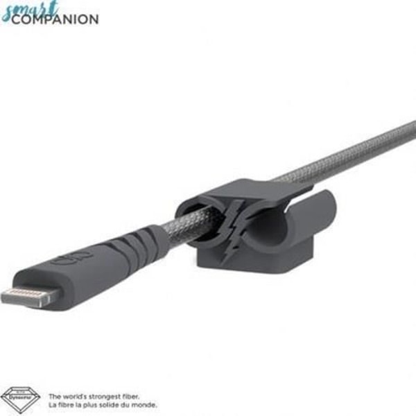 Biloplader - Force Power - Model IC Smart - 4.8A - 2 USB-porte - Forstærket kabel Mørkegrå
