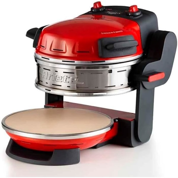 Pizzauuni - Ariete - 927 - 2 Kypsennysaluetta - 5 Tasoa - 400°C - Punainen Punainen