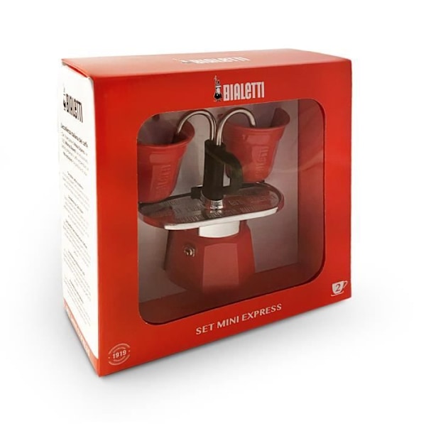 Set mini Express 2 röda koppar - Bialetti 61 Röd Rød